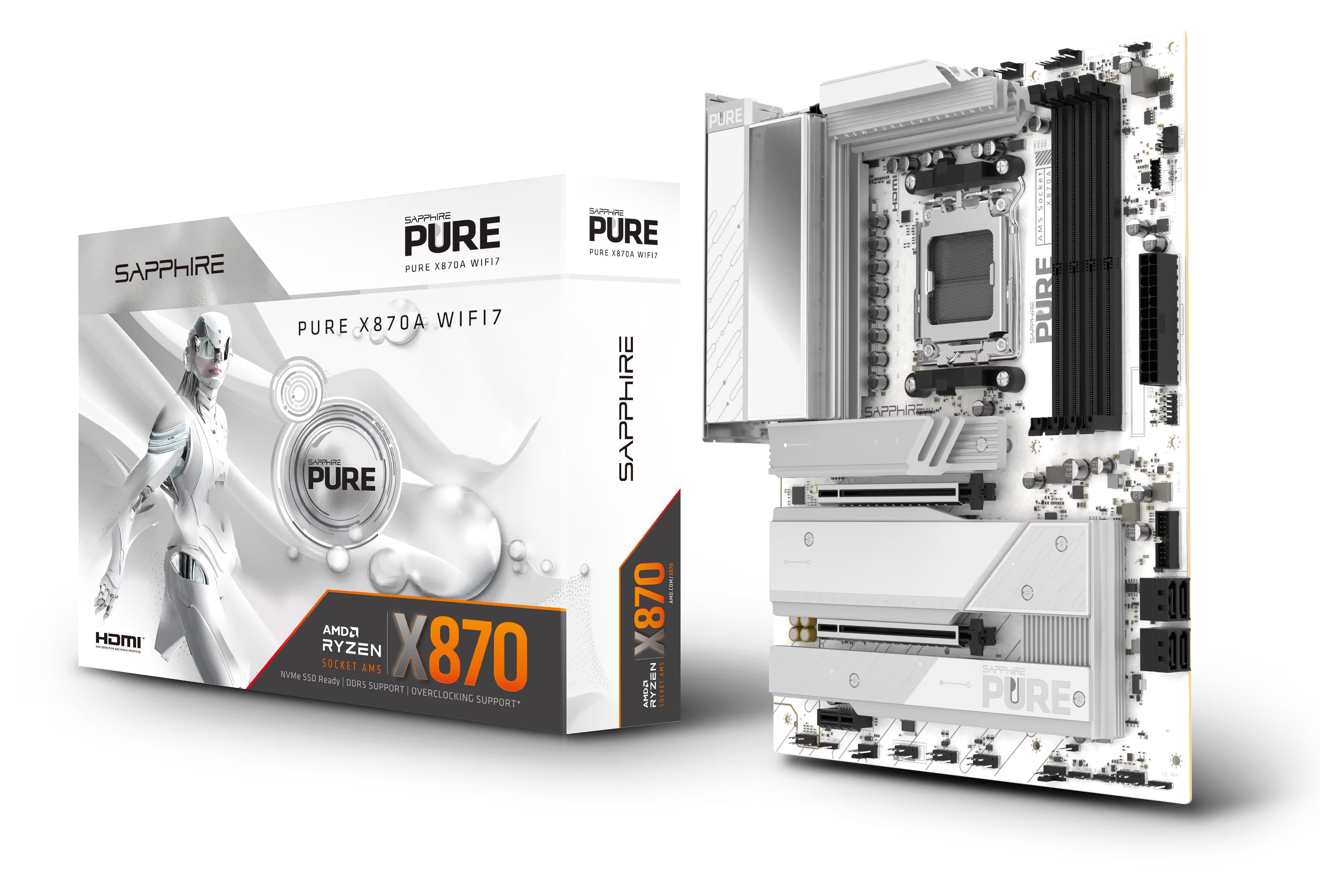 SAPPHIRE PURE X870A WIFI 7 AM5 DDR5 ATX image