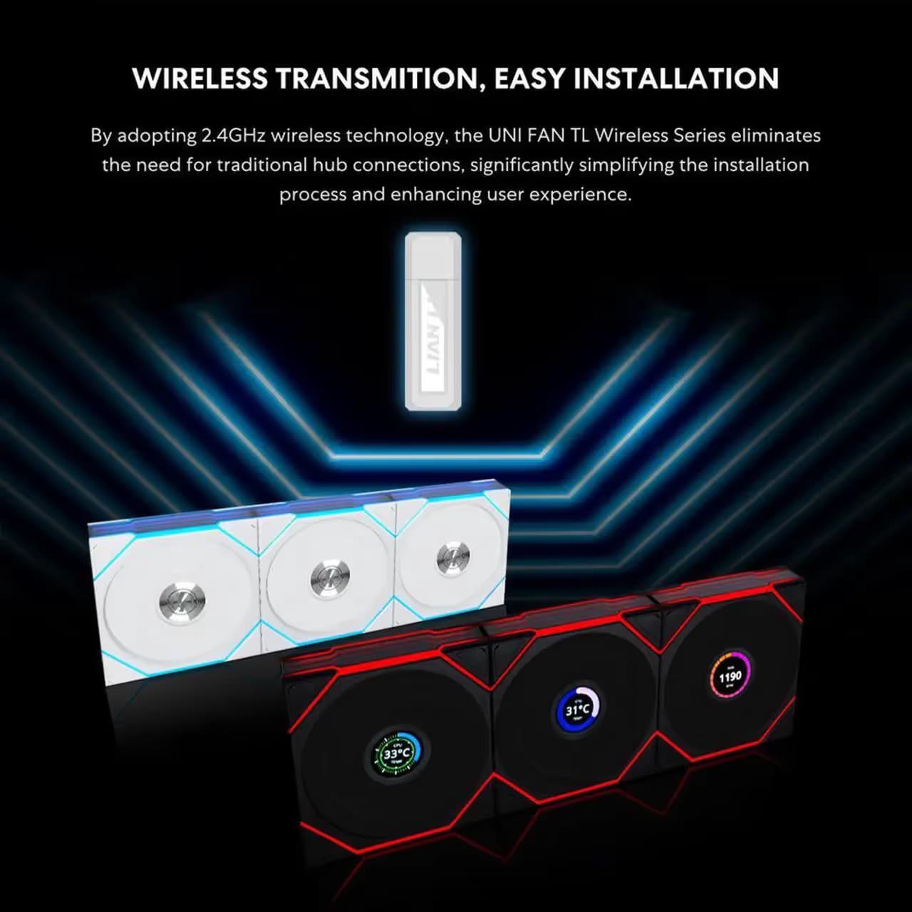 Lian Li UNI FAN TL Wireless 120mm Black ARGB Reverse Blade image