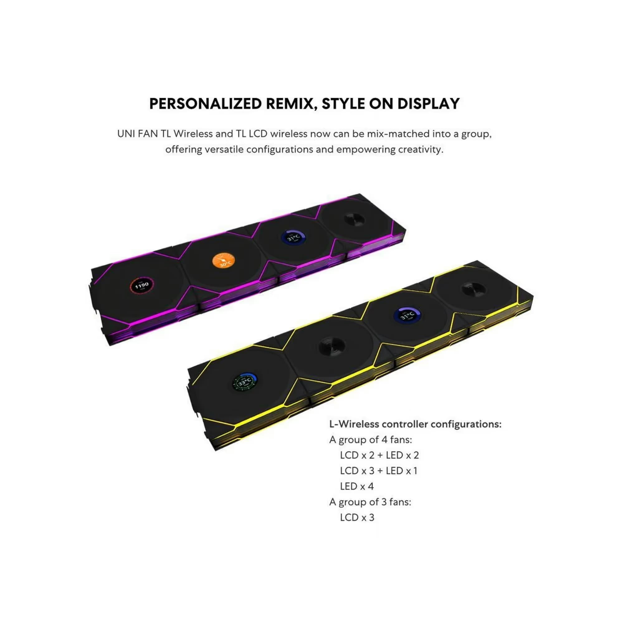 Lian Li UNI Fan TL Wireless Reverse 140mm Black RGB image