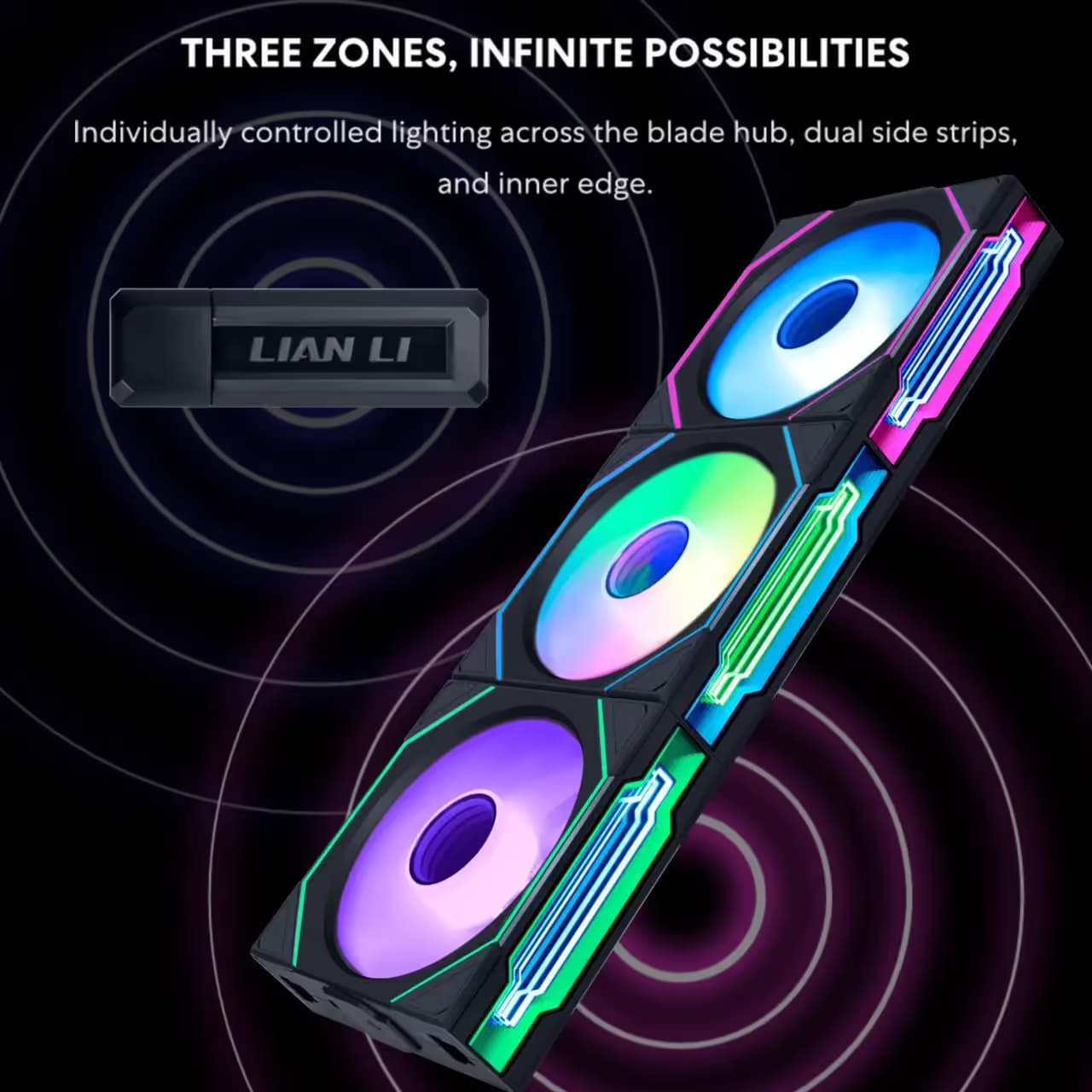 Lian Li UNI FAN SL-INF 120mm Black Wireless PWM ARGB image