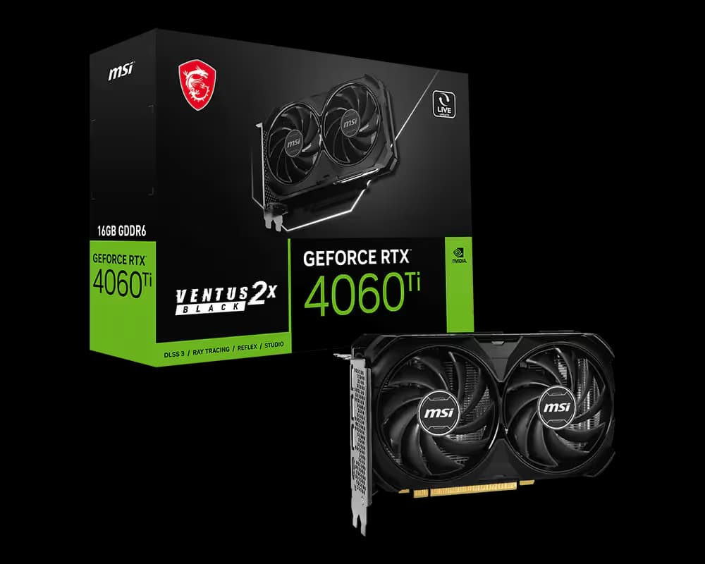 MSI GeForce RTX 4060 Ti VENTUS 2X BLACK 16G GDDR6 image