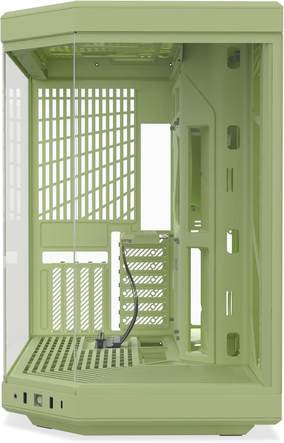 HYTE Y70 ATX Mid Tower Matcha Milk Tempered Glass Side Panel image