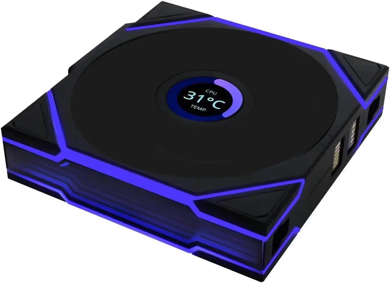  Lian Li UNI FAN TL120 LCD Wireless 120mm Black Reverse Blade image