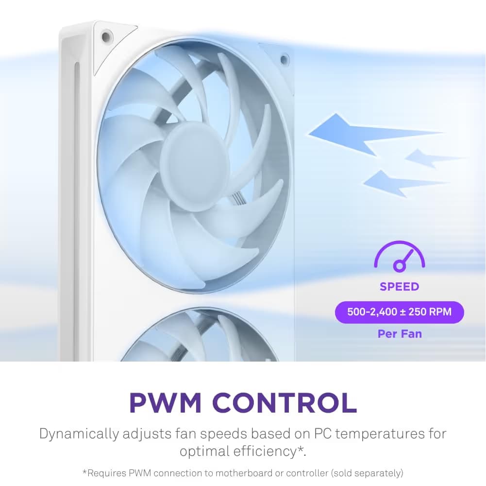 NZXT F240 RGB Core - 240mm Single-Frame Fan Unit White image