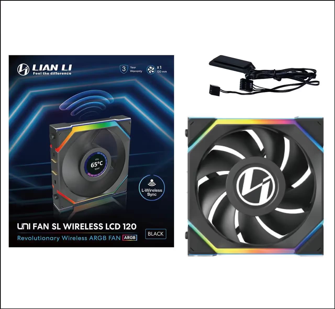 Lian Li UNI FAN SL Wireless LCD 120mm Black image