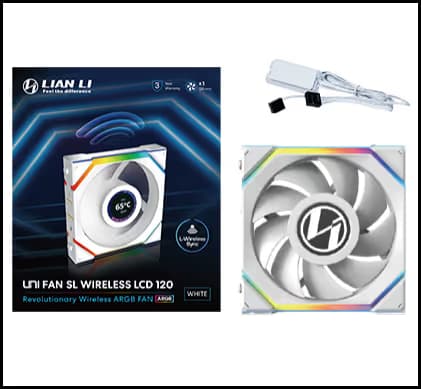 Lian Li UNI FAN SL Wireless LCD 120mm White image