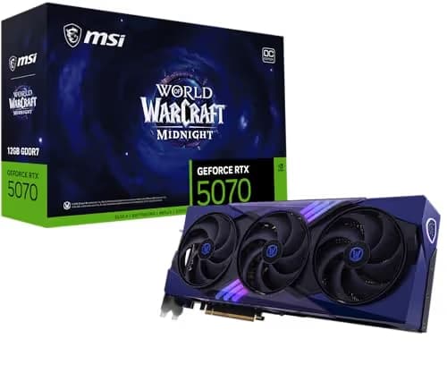 MSI GeForce RTX 5070 12G World of Warcraft MIDNIGHT VOID EDITION OC GDDR7 image