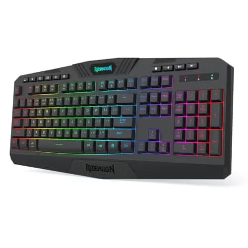 Redragon K503 Wireless Gaming Keyboard, 3-Mode (2.4G/BT/USB), RGB LED Backlit, Multimedia Keys, Fully Programmable Silent Membrane Keyboard with Wrist Rest for Windows PC Games (Black) main image