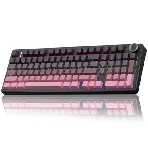 AULA F99 Pro Wireless Mechanical Keyboard with Knob,Tri-Mode BT5.0/USB-C/2.4GHz Hot Swappable Keyboard,Gasket Structure,Creamy Sound,RGB Backlit Computer Gaming Keyboards main image