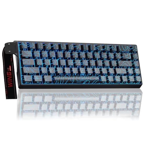 AULA WIN68HE Wired Magnetic Keyboard Line Black — Gray Wood Magnetic Switch main image