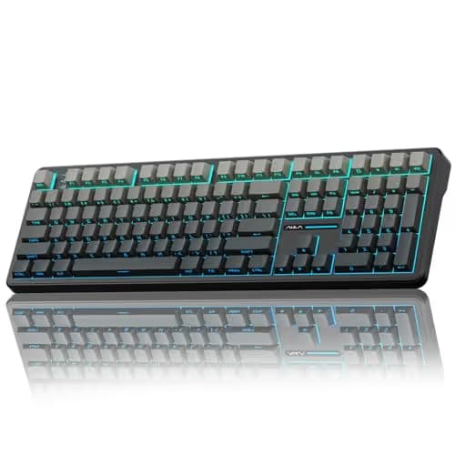 AULA F108 Wireless Mechanical Keyboard, Full Size Gaming Keyboard with Number Pad, Side Printed PBT Keycaps, Pre-lubed Switches, RGB Backlit, Hot Swappable Creamy Sounding Computer Keyboards, 108 keys main image