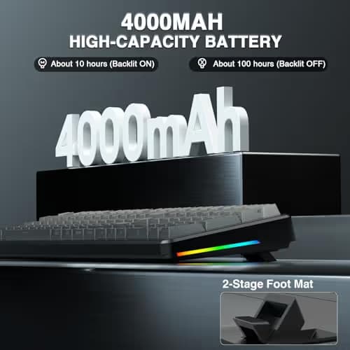 AULA F108 Wireless Mechanical Keyboard, Full Size Gaming Keyboard with Number Pad, Side Printed PBT Keycaps, Pre-lubed Switches, RGB Backlit, Hot Swappable Creamy Sounding Computer Keyboards, 108 keys image