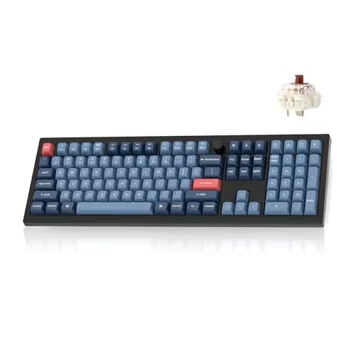 Keychron V6 Max Wireless Custom Mechanical Keyboard, 2.4 GHz Bluetooth QMK Full-Size Layout RGB with Hot-swappable Gateron Brown Switch Compatible with Mac Windows Linux image