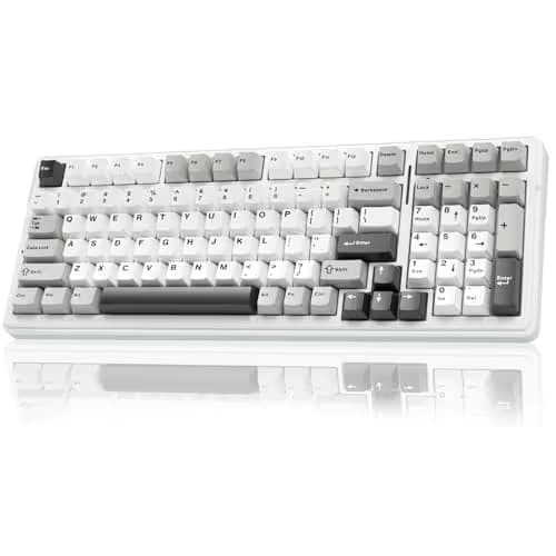 AULA F99 Wireless Mechanical Keyboard,Tri-Mode BT5.0/2.4GHz/USB-C Hot Swappable Custom Keyboard,Pre-lubed Linear Switches,RGB Backlit Computer Gaming Keyboards for PC/Tablet/PS/Xbox image