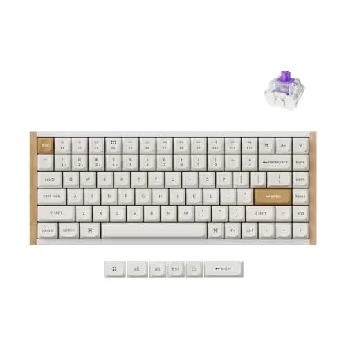 Keychron K2 HE Rapid Trigger Wireless Custom Keyboard with Hall Effect Gateron Double-Rail Magnetic Switch, 2.4 GHz QMK Bluetooth 5.2 RGB Compatible with Mac Windows Linux (Aluminum + Wood) image