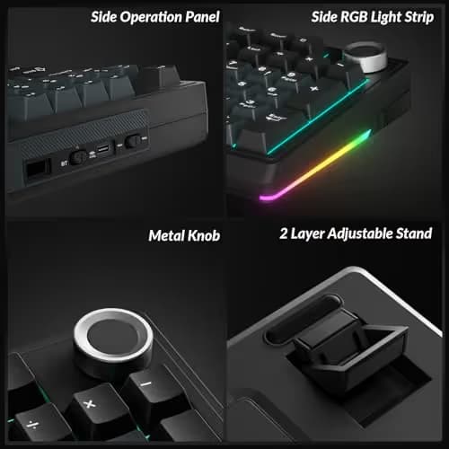 SOLAKAKA KI99 Pro Wireless Mechanical Keyboard Quiet Switch,Hot Swappable Pre-Lubed Switches Silent Keyboard with RGB Backlit,Gasket Structure Computer Gaming Keyboards(BlackBlue, Silent Switch) image