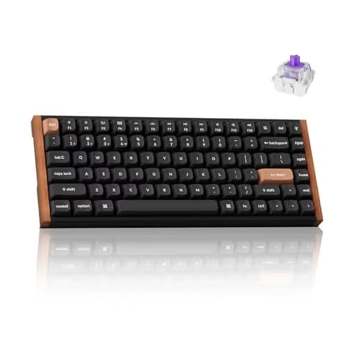 Keychron K2 HE Rapid Trigger Wireless Custom Keyboard with Hall Effect Gateron Double-Rail Magnetic Switch, QMK 2.4 GHz Bluetooth 5.2 RGB Compatible with Mac Windows Linux (Aluminum + Wood) image
