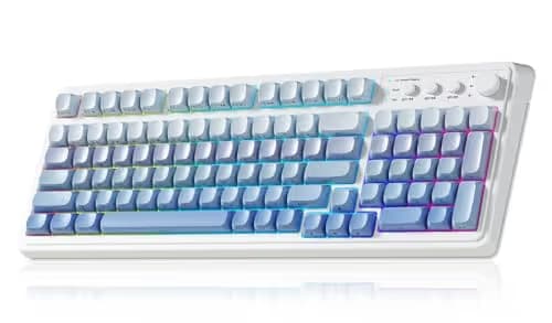 AULA S99 Tri-Mode (2.4G/BT/Wired) Programmable Full Size Membrane Gaming Keyboard Gradient Blue main image