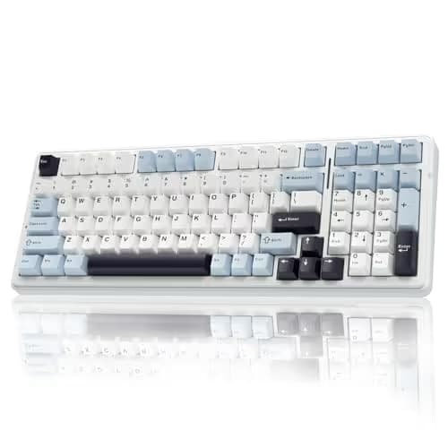 AULA F99 Wireless Mechanical Keyboard, Hot Swappable Custom Keyboard,Pre-lubed Linear Switches,Gasket Structure,RGB Backlit Gaming Keyboard (Blue&White) image