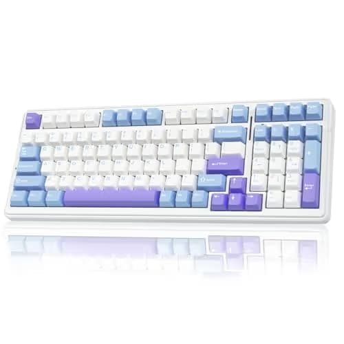 AULA F99 Wireless Mechanical Keyboard,Tri-Mode BT5.0/2.4GHz/USB-C Hot Swappable Custom Keyboard,Pre-lubed Linear Switches,Gasket Structure,RGB Backlit Gaming Keyboard for PC/Tablet/Xbox/PS4/PS5 image