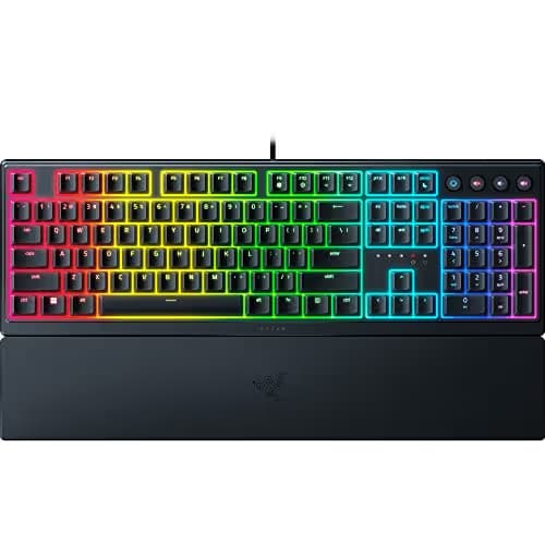 Razer Ornata V3 Gaming Keyboard: Low Profile Keys - Mecha Membrane Switches - UV Coated Keycaps - Backlit Media Keys - 10 Zone RGB Lighting - Spill Resistant - Magnetic Wrist Wrest - Snap Tap main image