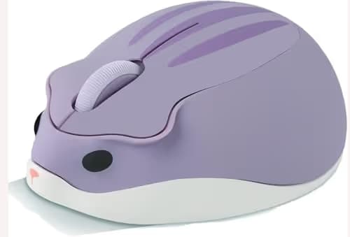 Wireless Mouse Cute Hamster Shape Less Noice Portable Mobile Optical 1200DPI USB Mice Cordless Mouse for PC Laptop Computer Notebook MacBook Kids Girl Boy Men Women Adults School Office Gift (Purple) main image