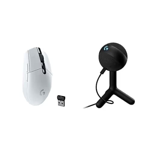 Logitech G305 Lightspeed Wireless Gaming Mouse, White + Yeti Orb RGB Gaming Microphone with LIGHTSYNC, USB Mic for Streaming image