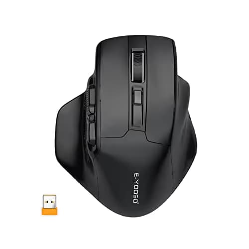 E-YOOSO Large Wireless Mouse for Big Hands, X-31 Cordless Ergo Computer Mouse, 6 Buttons, 5-Level 4800 DPI, 18 Months Battery Life, for Laptop, PC, Chromebook (Black) image