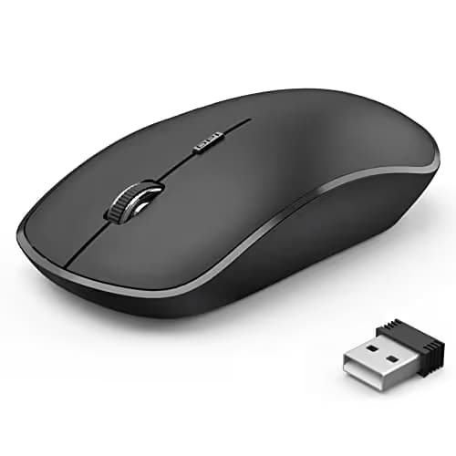 JOYACCESS Wireless Mouse for Laptop, J 2.4G Slim Portable Wireless Silent Mouse, 5 Adjustable DPI, Computer Mouse Wireless with USB Receiver for Desktop,PC,Notebook,MacBook,Chromebook (Black) image