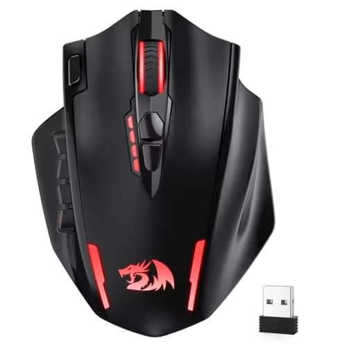 Redragon M913 MAX Wireless Gaming Mouse, 26000 DPI MMO Optical Mouse with 16 Programmable Buttons, BT & 2.4G Wireless, Software Supports DIY Keybinds main image