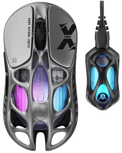 GravaStar Mercury X Pro Interstellar Silver 8KHz Wireless Gaming Mouse main image