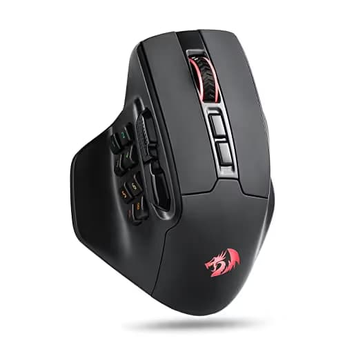 Redragon M811 PRO Wireless MMO Gaming Mouse, 15 Programmable Buttons RGB Gamer Mouse w/Ergonomic Natural Grip Build, 10 Side Macro Keys, Software Supports DIY Keybinds & Backlit main image
