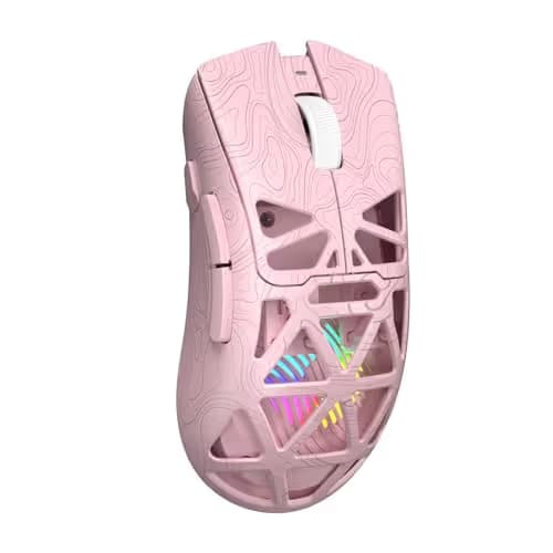 Aula SC620 Wireless Gaming Mouse, Tri-Mode 2.4GHz/USB-C/BT5.3 Computer Mouse with 12000 DPI, Programmable Macro Gamer Mouse with Rapid Fire Key, RGB Light Gaming Mice for PC/Laptop/Mac (Line Pink) main image