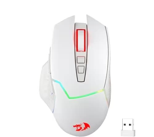 Redragon M690 PRO Wireless Gaming Mouse, 8000 DPI Wired/Wireless Gamer Mouse w/Rapid Fire Key, 8 Macro Buttons, Ergonomic Design for PC/Mac/Laptop, White main image