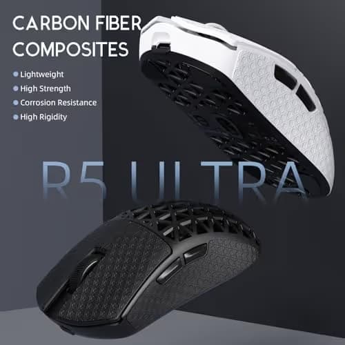 ATTACK SHARK R5 Ultra 8K Carbon Fiber Wireless White With Grip Tape image