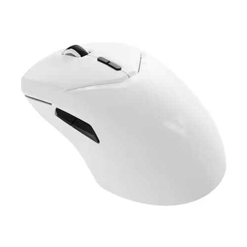 Rapoo VT9PRO 4K Wireless Gaming Mouse, PAW 3398 Sensor, 26000 DPI, 4KHz Polling Rate, 0.25ms Response Time, Lightweight, 10 Programmable Buttons, 180h Battery Life, On-Board Memory, PC - White image