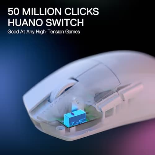 Redragon M916 PRO 3-Mode Wireless Gaming Mouse, Hype-Speed 4K Polling Rate, 49G Ultra-Light 26K DPI Mouse w/Ergonomic Natural Grip Build, Redefinable Macro Buttons, Software Supported image
