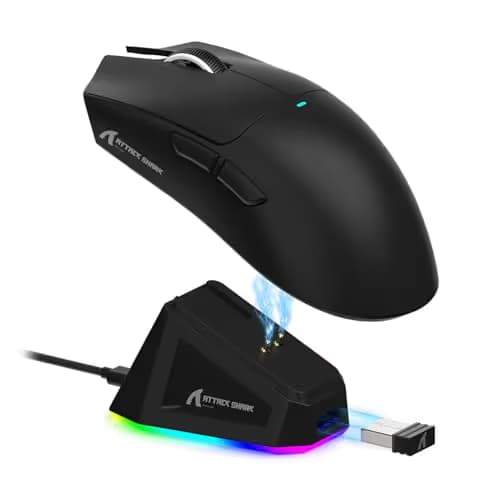ATTACK SHARK X11 Lightweight Wireless Gaming Mouse with RGB Charging Dock,Tri-Mode-2.4G/USB-C Wired/BT,22K DPI,PAW3311 Optical Sensor,HUYU Switch, 5 programmable Buttons for PC/Mac(Black) main image