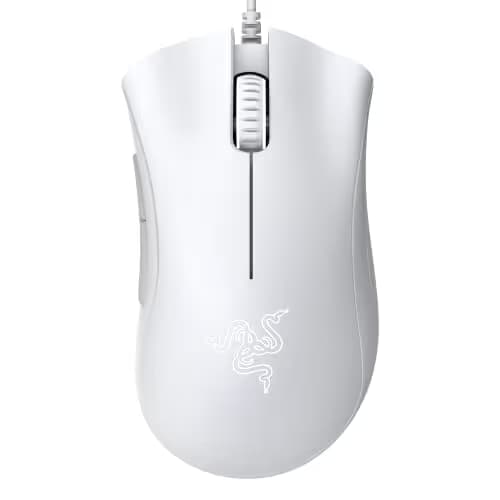 Razer DeathAdder Essential Gaming Mouse: 6400 DPI Optical Sensor - 5 Programmable Buttons - Mechanical Switches - Rubber Side Grips - Mercury White,(Pack of 10) image
