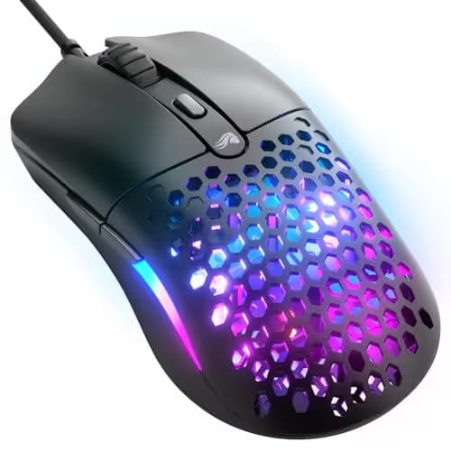 GLORIOUS Model O Eternal Ultralight RGB Gaming Mouse - Wired - 55g Lightweight - Customizable RGB Lighting - 6 Programmable Buttons - Symmetrical Design - 12K DPI Optical Sensor - PC/Mac - Black main image