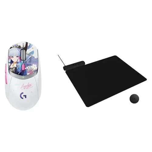 Logitech G309 Kamisato Ayaka Special Edition Lightspeed Wireless Gaming Mouse + Powerplay 2 Wireless Charging Mouse Pad Bundle image