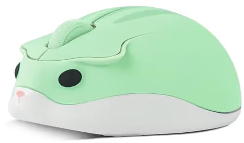 Wireless Mouse Cute Hamster Mice, Green Silent Portable Compact Lightweight 1200DPI USB Mice, Cordless Mouse for PC Laptop Computer Notebook MacBook Tablet Kids Girl Boy Men Women School Office Gift image