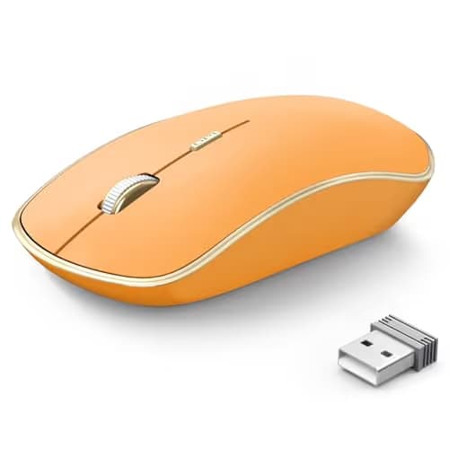 JOYACCESS J 2.4G Wireless Mouse, Soft Click, Silent Travel, 3200 DPI, 5 Adjustment Levels, for Laptop, Mac, PC, Notebook - Orange main image