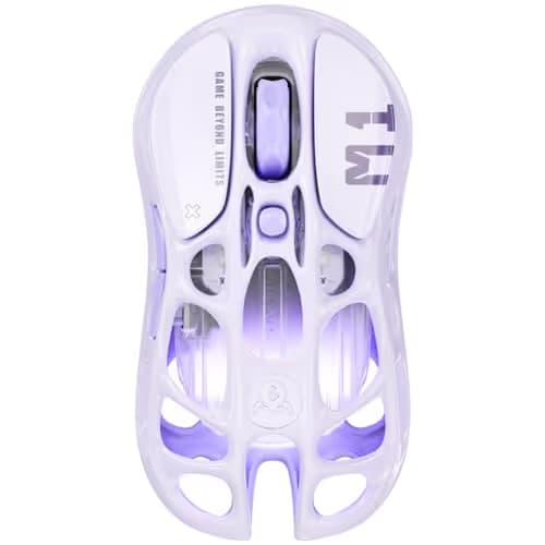 GravaStar Mercury M1 Pro Gaming Mouse, Lightweight Magnesium Alloy, 26,000 DPI, PAW3395DM Sensor, 5 Programmable Buttons, Support Wired/2.4GHz/BT, Up to 200 Hours Battery Life (Lavender Purple) main image