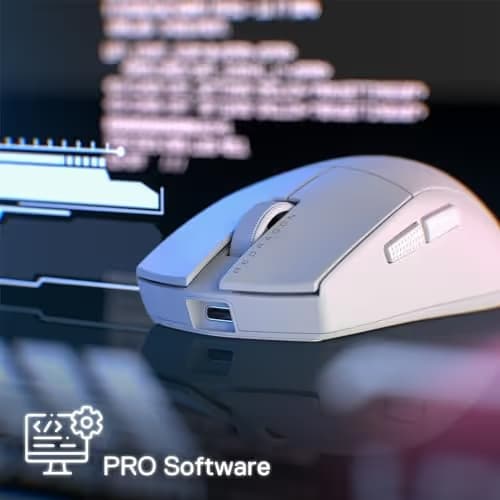 Redragon M916 PRO 3-Mode Wireless Gaming Mouse, 55G Ultra-Light 26K DPI Mouse w/Ergonomic Natural Grip Build, Full Programmable Buttons, Software Supports DIY Keybinds & DPI image