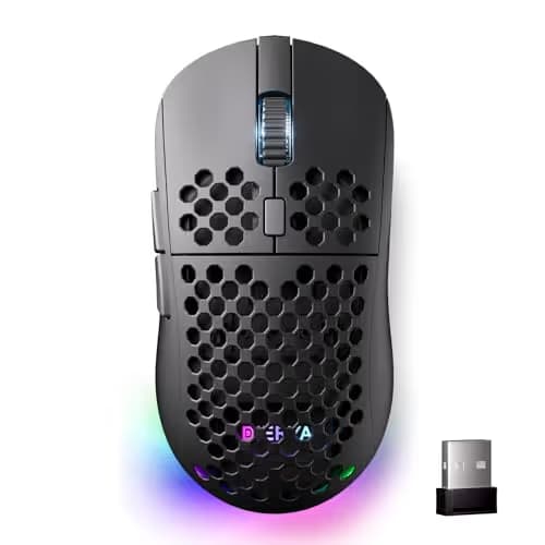 DIERYA M1 Wireless Gaming Mouse, 24000DPI, 180Hrs Battery, 16.8M RGB, 6 Programmable Buttons, Lightweight, Tri-Mode (2.4G/BT5.2/USB-C) for PC/Mac/Laptop - Black main image