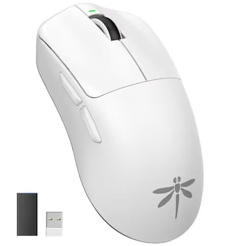 VGN Dragonfly F1 Pro Max Wireless Gaming Mouse, 130h Playtime Long Endurance, 55g Lightweight, PAW3395 26K DPI Flagship Sensor, 4000Hz Polling Rate Supported, Low Latency Esports Peripherals, White image
