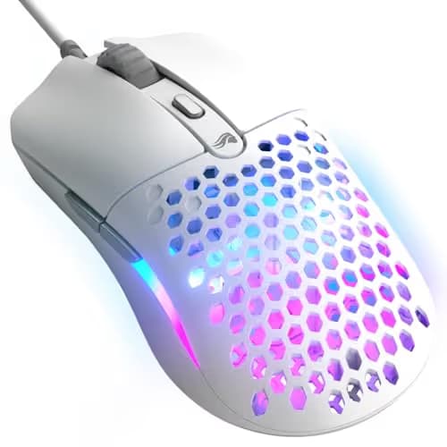 GLORIOUS Model O Eternal Ultralight RGB Gaming Mouse - Wired - 55g Lightweight - Customizable RGB Lighting - 6 Programmable Buttons - Symmetrical Design - 12K DPI Optical Sensor - PC/Mac - White main image
