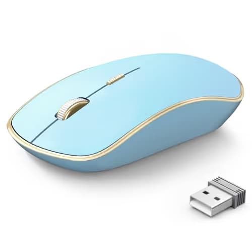 JOYACCESS Wireless Mouse for Laptop | 5 DPI Levels, Silent for Notebook, MacBook, Chromebook, PC - Blue image