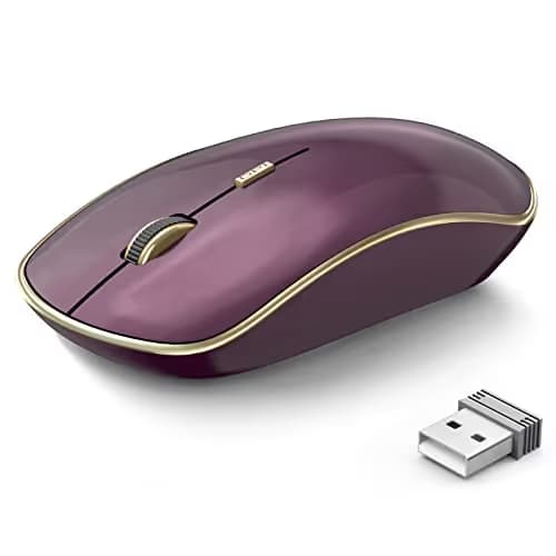 JOYACCESS J Wireless Mouse for Laptop, 2.4G Slim Wireless Silent Mouse, Portable Wireless Computer Mouse, 3200 DPI, USB Wireless Mouse for Desktop, Notebook, Chromebook, PC (Wine Red) image